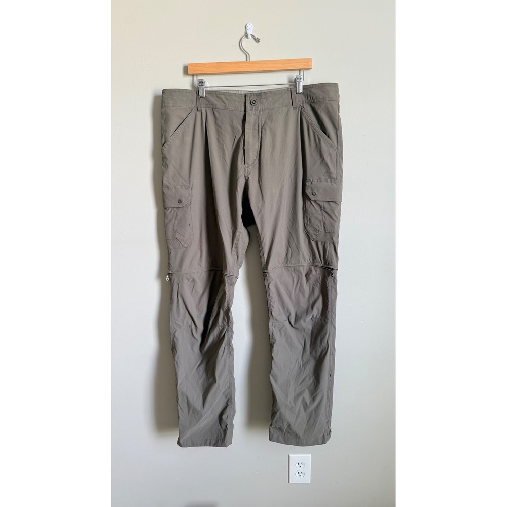 Kuhl Renegade Stealth Convertible Pants Khaki Mens 40x34 Hiking Cargo Zip Off
